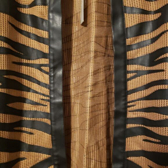 CHICOS Travelers Mesh Jacket Women's XL  Faux Leather Animal Print $149.99 NWT - Picture 7 of 14